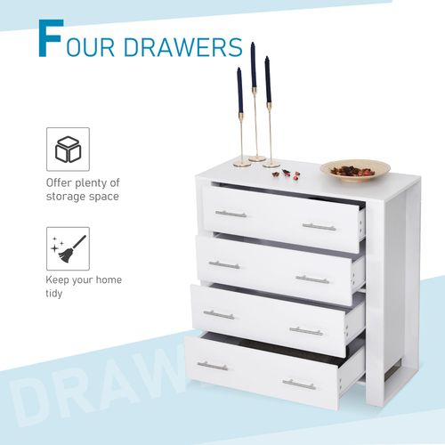 Chest of 4 Drawers – Sturdy Home Storage with Metal Handles - Samanta Factory