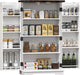 Farmhouse Storage Cabinet – Adjustable Shelves & Wood-Effect Top - Samanta Factory
