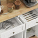 Rolling Kitchen Island Cart – Spacious Storage with Rubberwood Top - Samanta Factory
