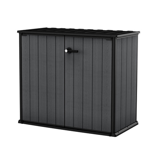 Cortina Bella Vertical Storage Shed with Lockable Doors and Wood-Look Resin Finish