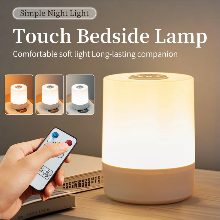 Rechargeable night lamp with touch control offers soft LED lighting