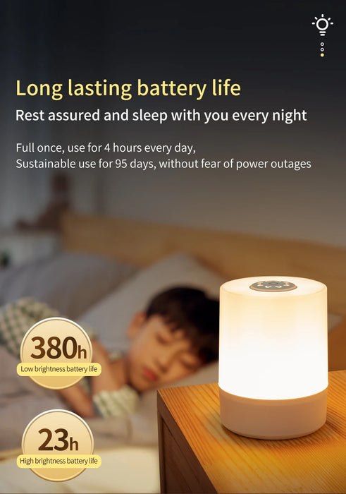Night Lamp – Touch Control & Rechargeable LED - Samanta Factory