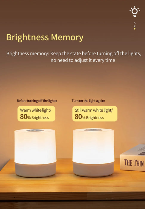 Night Lamp – Touch Control & Rechargeable LED - Samanta Factory