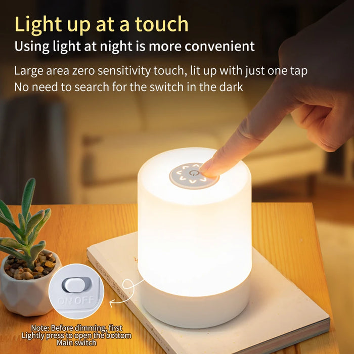 Night Lamp – Touch Control & Rechargeable LED - Samanta Factory
