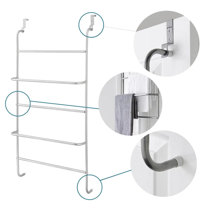 Curl Over-The-Door Towel Rack Holder Storage