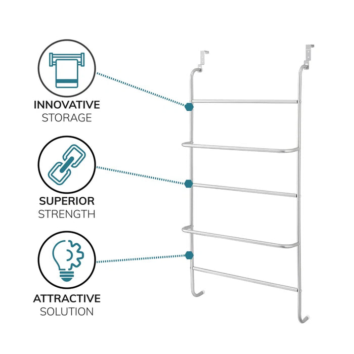 Curl Over-The-Door Towel Rack Holder Storage