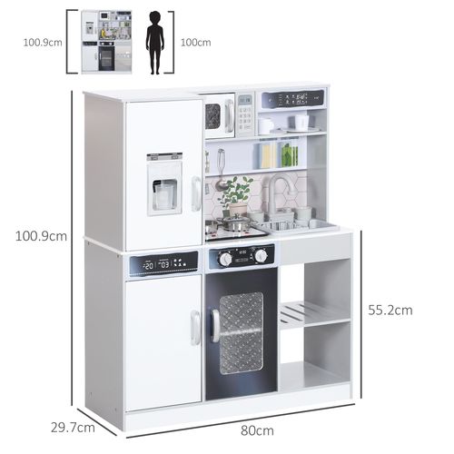 Kids' Play Kitchen – Realistic Lights, Sounds & Water Features - Samanta Factory