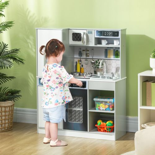 Kids' Play Kitchen – Realistic Lights, Sounds & Water Features - Samanta Factory