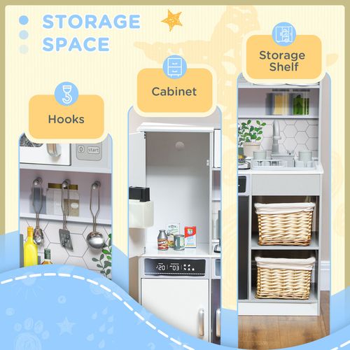 Kids' Play Kitchen – Realistic Lights, Sounds & Water Features - Samanta Factory