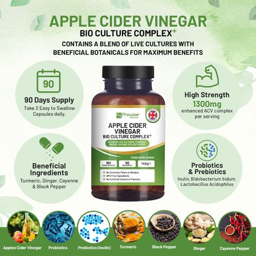 Apple Cider Vinegar Capsules - Enhanced with Bio Cultures - Samanta Factory