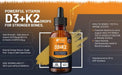 Vitamin D3 + K2 Drops – High Strength 4000IU Formula - Samanta Factory