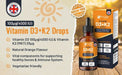 Vitamin D3 + K2 Drops – High Strength 4000IU Formula - Samanta Factory