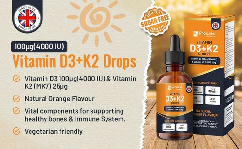 Vitamin D3 + K2 Drops – High Strength 4000IU Formula - Samanta Factory