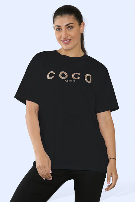 Ladies Printed T-Shirt – Iconic Coco Paris Design - Samanta Factory