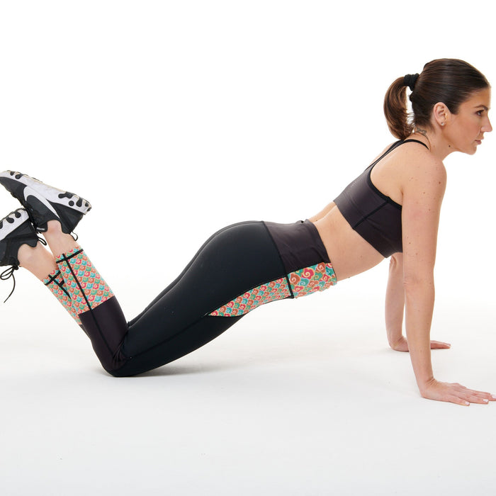 Women’s High-Waisted Printed Leggings – Watercolor Design, Performance Activewear