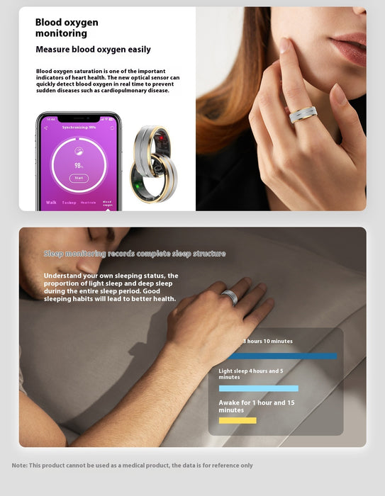 2024 Smart Ring For Men Women Heart Rate Blood Oxygen Monitoring Multi Sports Modes IP68 Waterproof Smart Rings For Android IOS - Samanta Factory