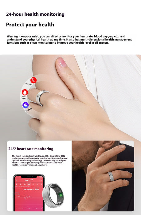 2024 Smart Ring For Men Women Heart Rate Blood Oxygen Monitoring Multi Sports Modes IP68 Waterproof Smart Rings For Android IOS - Samanta Factory