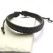 Men's Black Leather Weave Bracelet - Samanta Factory