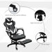 Gaming Chair Ergonomic Reclining w/ Manual Footrest Wheels Stylish Office White - Samanta Factory