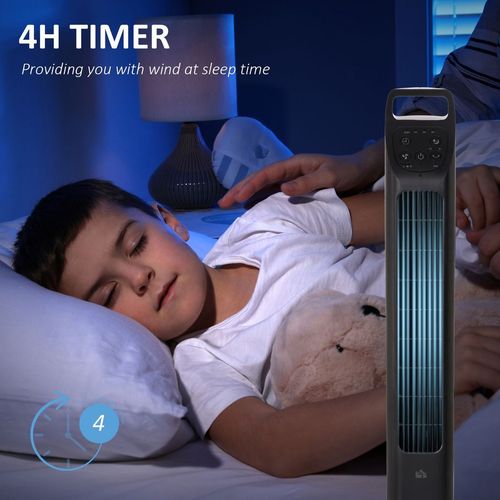 Ultra-Quiet Oscillating Tower Fan w/ Remote & Sleep Timer | 75° Wide-Angle Cooling, 9 Speeds (Home/Office) - Samanta Factory