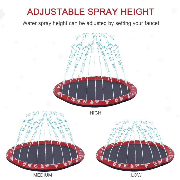 170cm Splash Pad Sprinkler for Pets Dog Bath Pool Non-slip Outdoor Red Pawhut - Samanta Factory