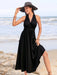 Ruched viscose midi dress with tied waist and twist detail for summer elegance