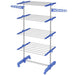 HOMCOM 4-Tier Blue Clothes Airer with Rust-Proof Stainless Steel Construction