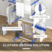 HOMCOM 4-Tier Large Clothes Airer Stainless Steel Clothes Drying Rack Blue - Samanta Factory
