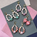 Iridescent pastel shell and pearl earrings with 24K gold hoops