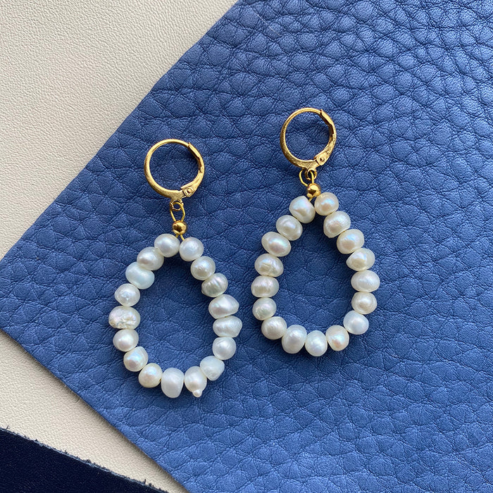 Pearl Drop Earrings – Elegant Freshwater Design - Samanta Factory