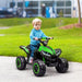 Green and white children's electric quad bike with LED lights - ride-on toy UK