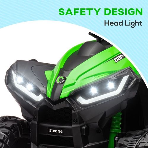 12V Kids Quad Bike - LED Headlights & Dual Speed (3-6km/h) | Green Ride-On for Ages 3-5 - Samanta Factory