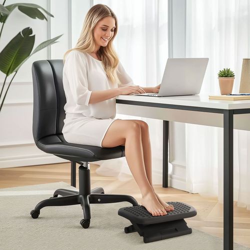 Adjustable Foot Rest | 3-Height Ergonomic Stool w/ Massage Surface - Anti-Slip Base - Samanta Factory