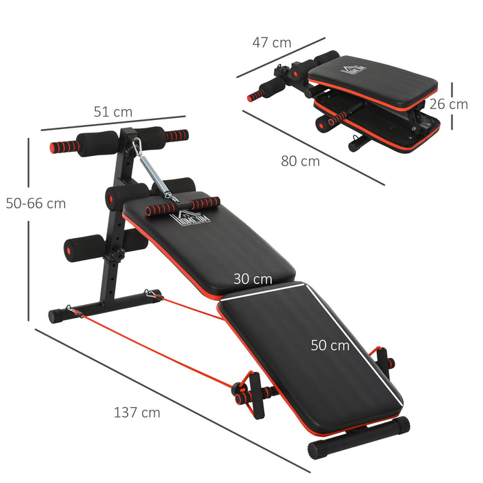 Foldable Sit Up Bench Core Workout for Home Gym Black HOMCOM - Samanta Factory