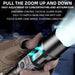 1PC Multi-Functional Outdoor Strong Light LED Long-Range Telescopic Zoom Flashlight, Plastic USB Rechargeable Flashlight