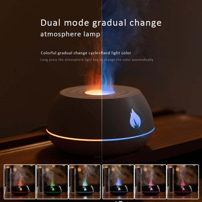 🔥 FLAME HUMIDIFIER DIFFUSER | 7-Color Mood Light + Aromatherapy 🌈 (Ultra-Silent & USB-Powered! £20) - Samanta Factory