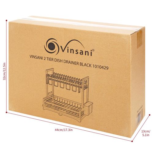 VINSANI 2 TIER DISH DRAINER BLACK 1010429 - Samanta Factory