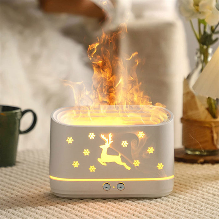 🔥 ELK FLAME HUMIDIFIER | Aroma Diffuser + Mood Lamp 💧 (Home Essential! £20) - Samanta Factory