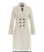 De La Creme - Womens Slim Fit Double Breasted Roll Collared Coat - Samanta Factory