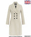 De La Creme - Womens Slim Fit Double Breasted Roll Collared Coat - Samanta Factory