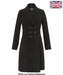 De La Creme - Womens Slim Fit Double Breasted Roll Collared Coat - Samanta Factory