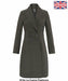 De La Creme - Womens Slim Fit Double Breasted Roll Collared Coat - Samanta Factory