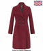 De La Creme - Womens Slim Fit Double Breasted Roll Collared Coat - Samanta Factory