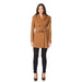 British-made wool-cashmere cropped trench coat in camel – luxury women's outerwear