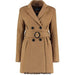 De La Creme - Womens Camel Textured Short Belted Coat - Samanta Factory