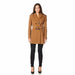 De La Creme - Womens Camel Textured Short Belted Coat - Samanta Factory