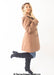 Womens Wool Feel Double Breasted Hooded Coat - Samanta Factory