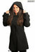 Womens Wool Feel Double Breasted Hooded Coat - Samanta Factory