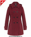 Womens Wool Feel Double Breasted Hooded Coat - Samanta Factory