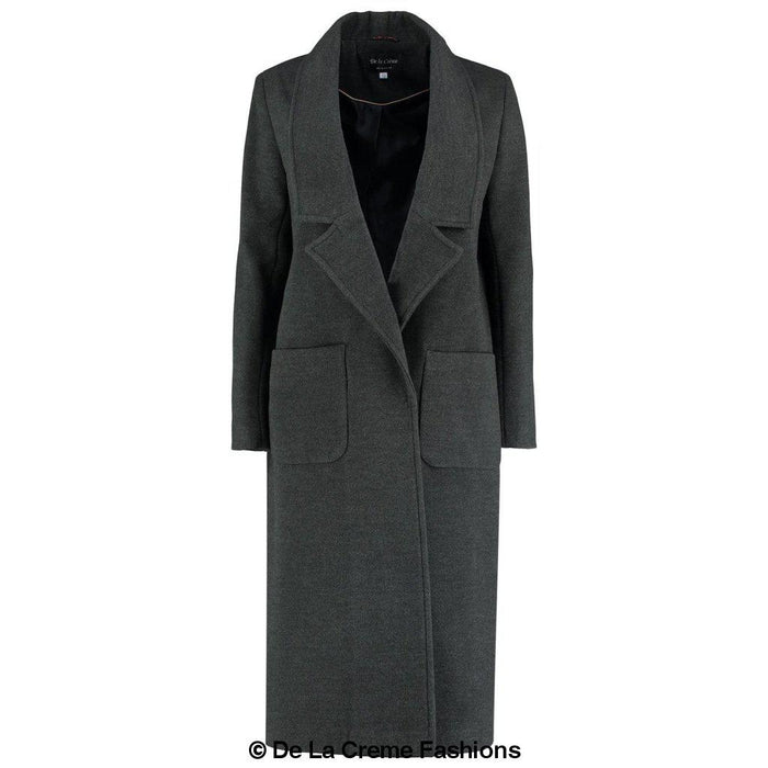 De La Creme - Womens Faux Wool Wrap Coat - Samanta Factory